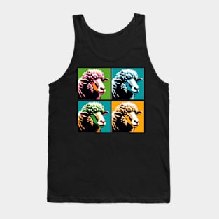 Vibrant Flock Fantasy: Pop Art Sheep Splendor Tank Top